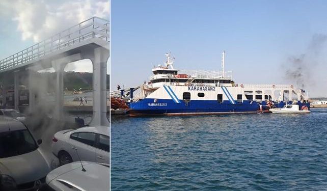 Çanakkale-Eceabat feribotunda yangın